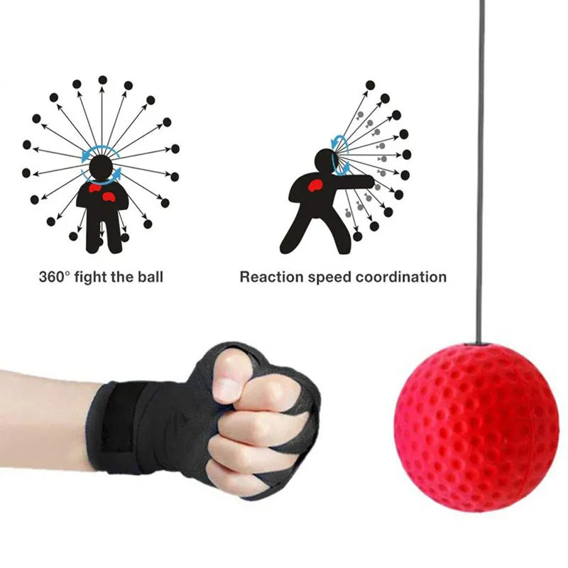 Boxing Reflex Ball Head-mounted PU Punch Ball MMA Sanda Training Hand Eye Reaction Gym Sandbag Muay Thai Boxeo Fitness Equipment