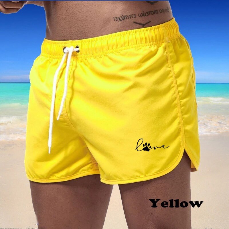 Men's Sports Jogging Summer Quick-Drying Shorts Printed Shorts Swim Surfing Beachwear Shorts Male Gym Casual Fitness Shorts