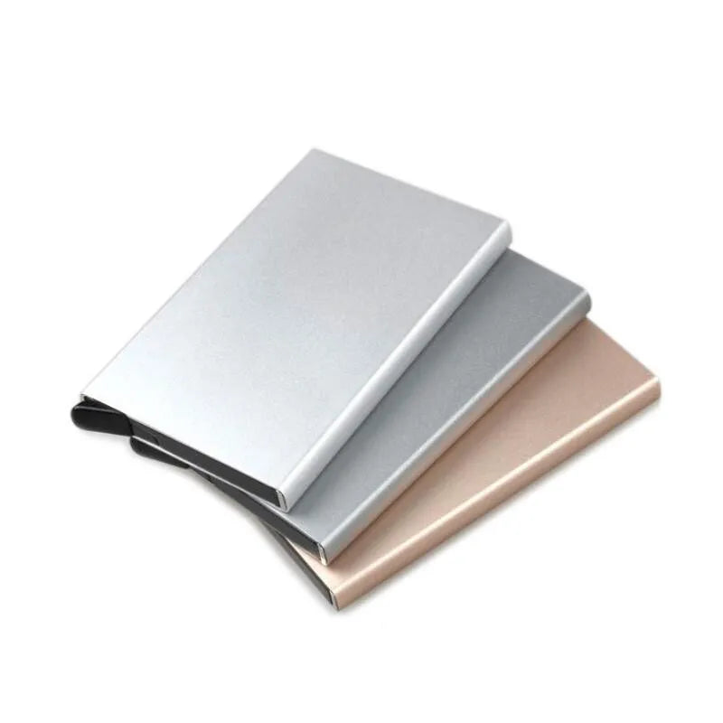 Anti-theft ID Credit Card Holder Minimalist Porte Carte Thin Aluminium Metal Wallets Pocket Case Bank Women Men Credit Card Box