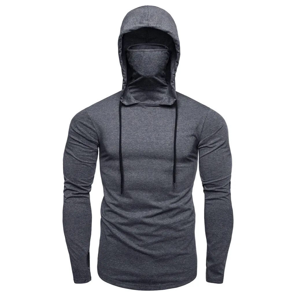 2023 New Men Solid Black Gray Hoodie Long Sleeve Hooded Sweatshirt For Man Sports Fitness Gym Running Casual Pullover Tops