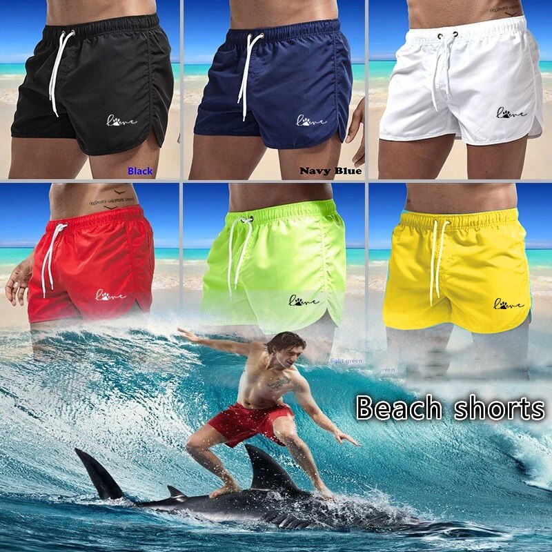 Men's Sports Jogging Summer Quick-Drying Shorts Printed Shorts Swim Surfing Beachwear Shorts Male Gym Casual Fitness Shorts