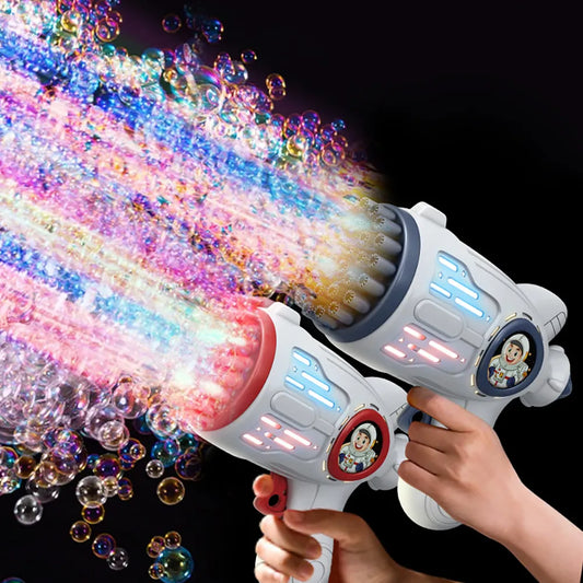 Bubble Gun Toys Electric Automatic Soap Rocket Boom Bubbles Makers For Portable Outdoor Kids Gifts LED Light Wedding Party Toy