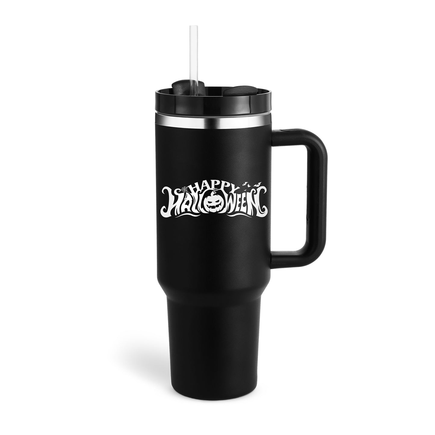 40 Oz Tumbler With Handle Straw Insulated, Stainless Steel Spill Proof